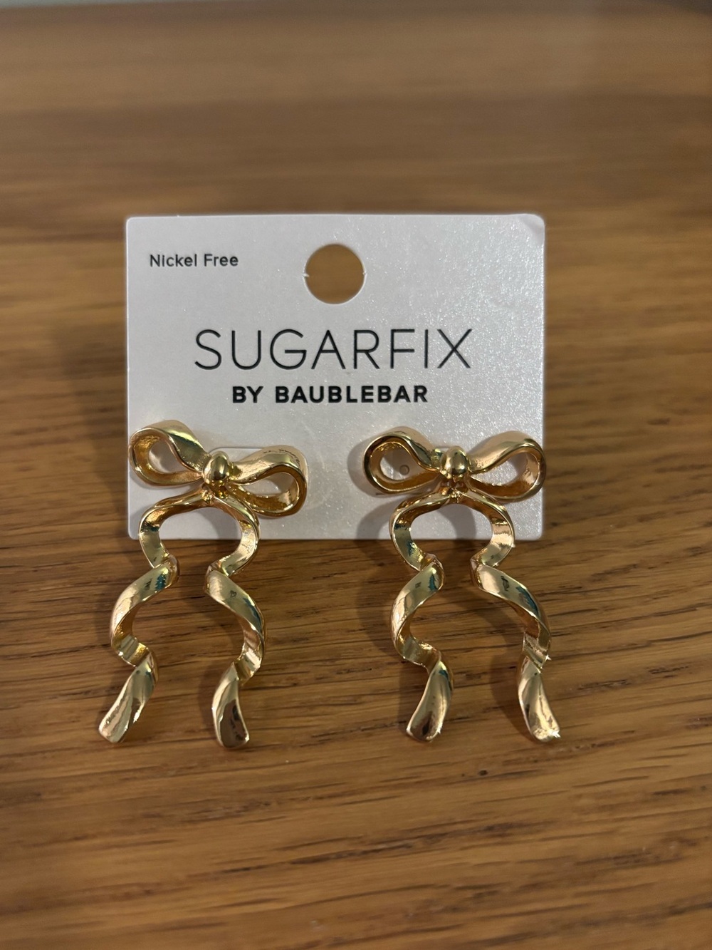 Sugarfix by BaubleBar Gold Bow Stud Statement Drop Earrings NEW